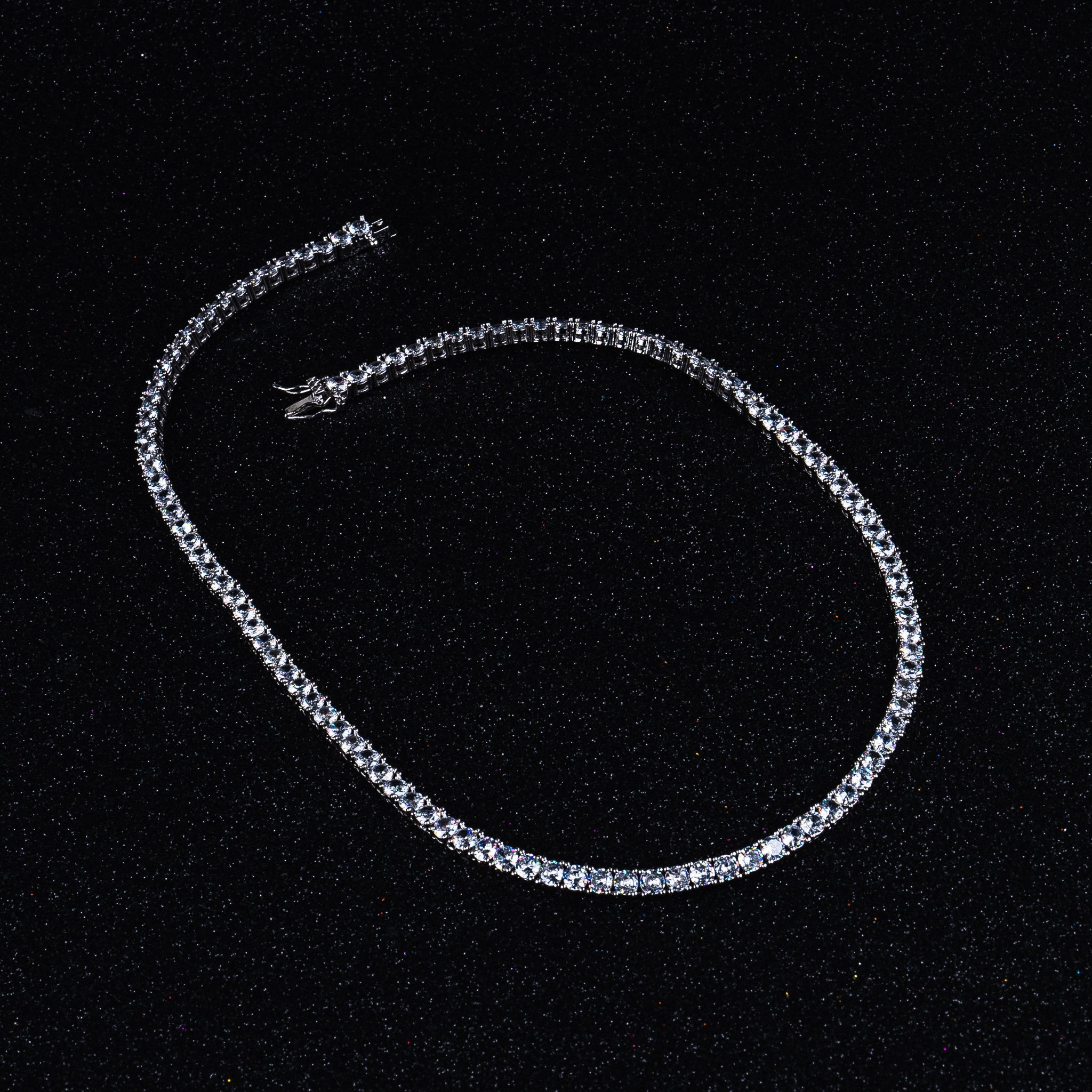  3mm Tennis Chain (18K White Gold Plated)