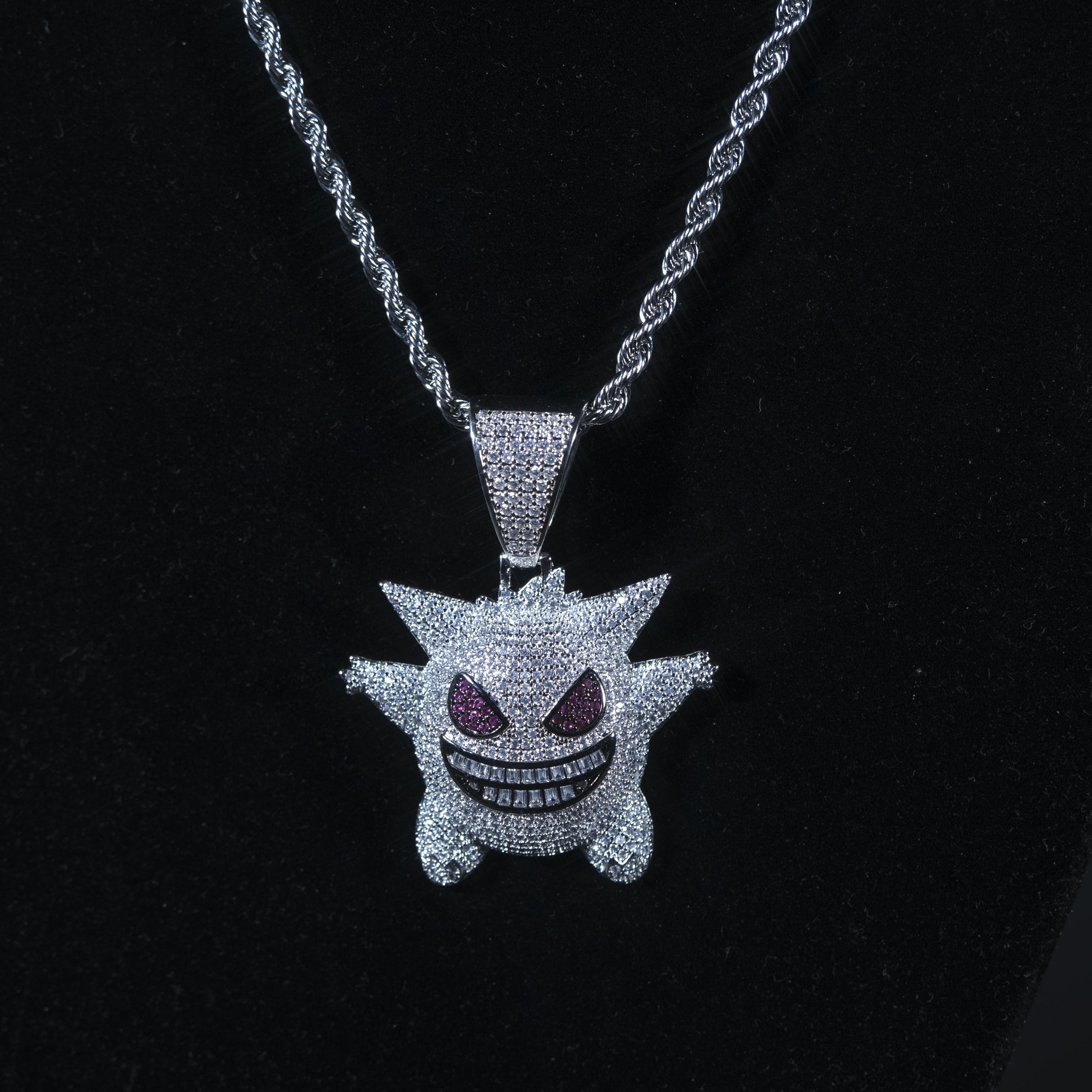 Iced Out Gengar Pendant Silver