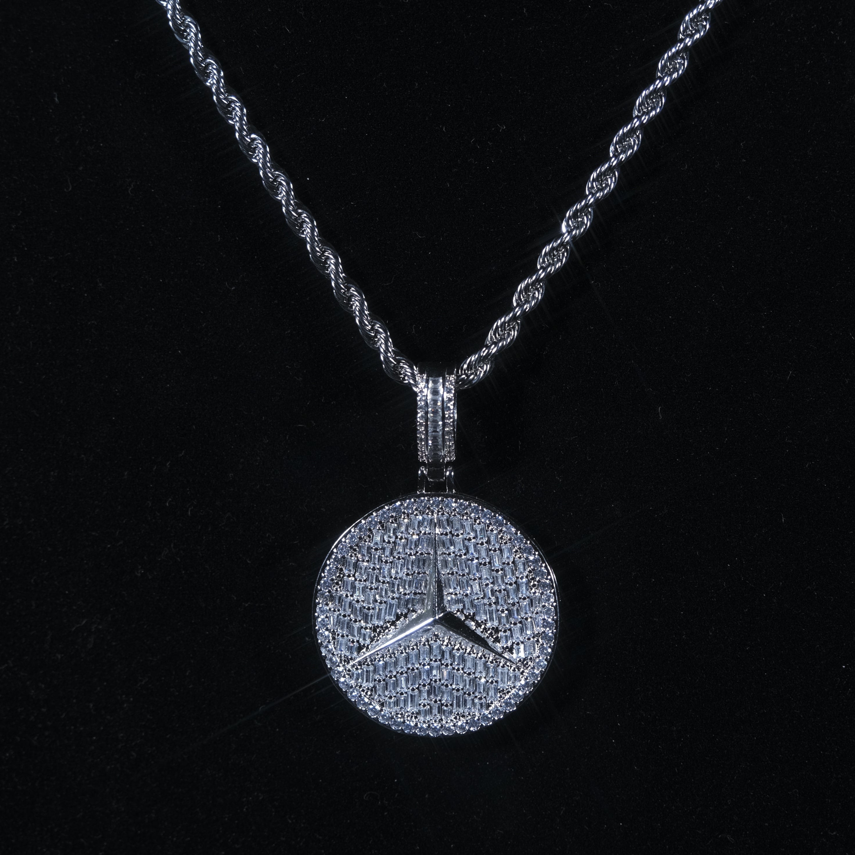 Iced Out Baget Merco Pendant Silver