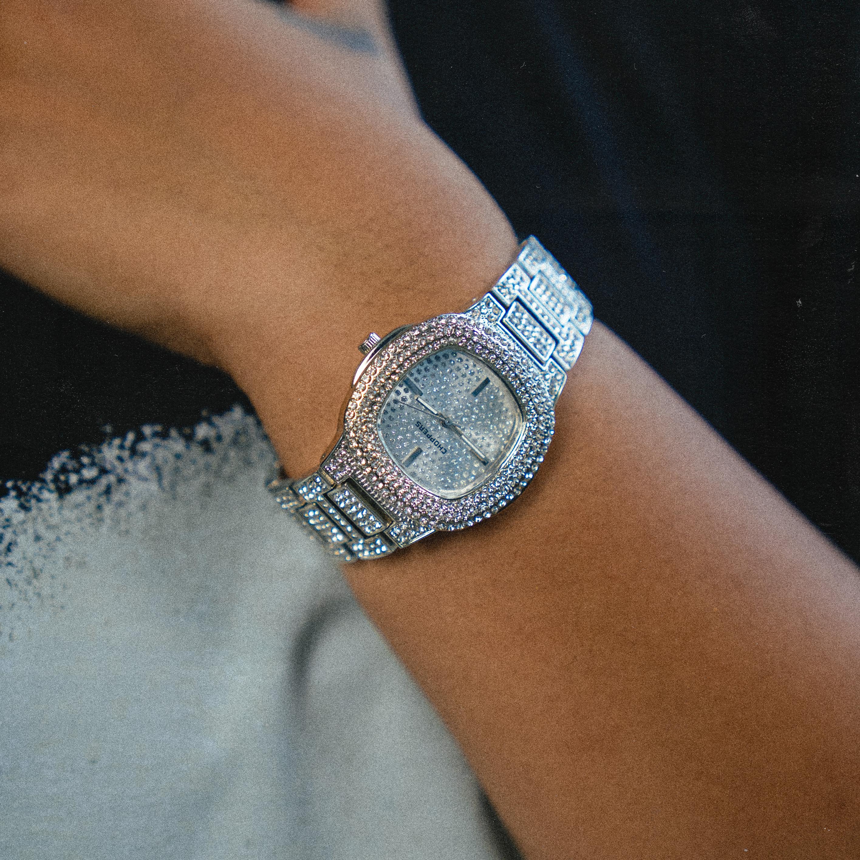 Mini Choppers Iced Out Watch (Silver)