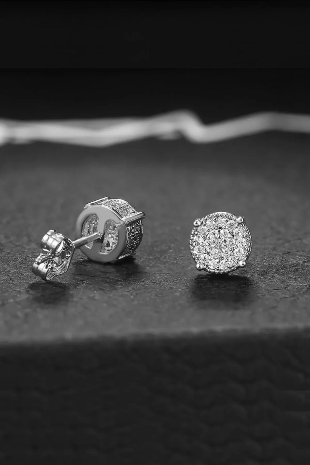 Iced Out Earring Unisex Küpe en15by Silver
