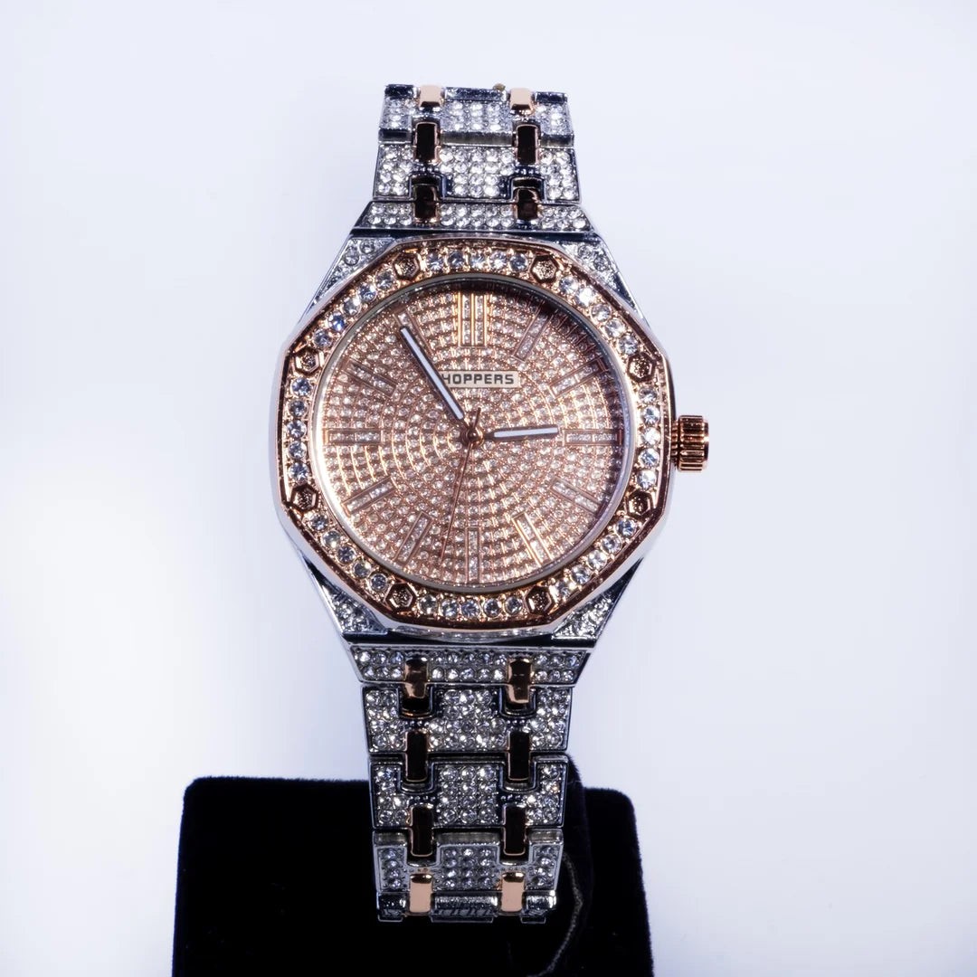 Choopers Iced Out Watch (Rose Silver)