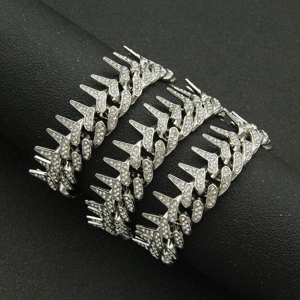 Silver Prickly Cuban Chain