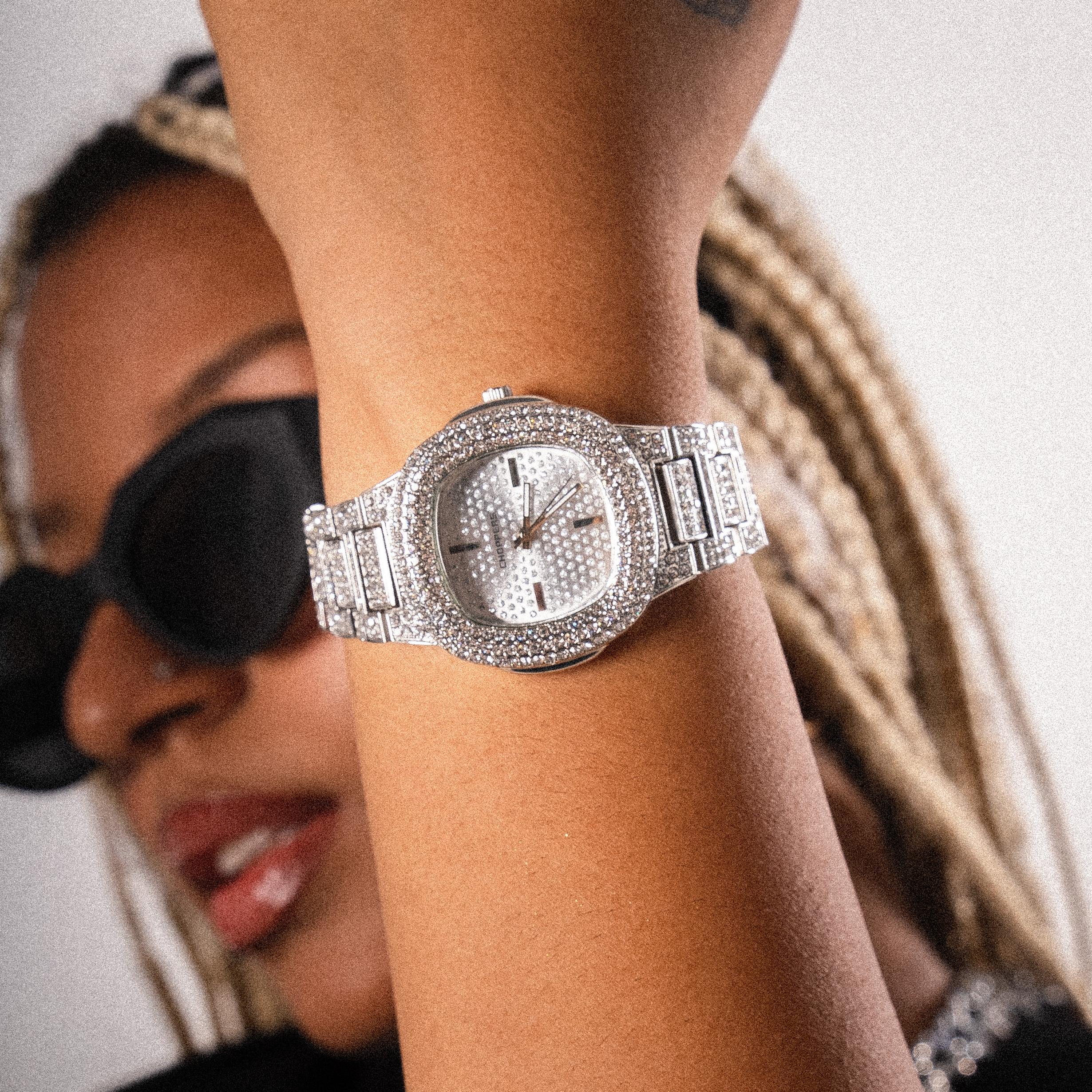 Mini Choppers Iced Out Watch (Silver)