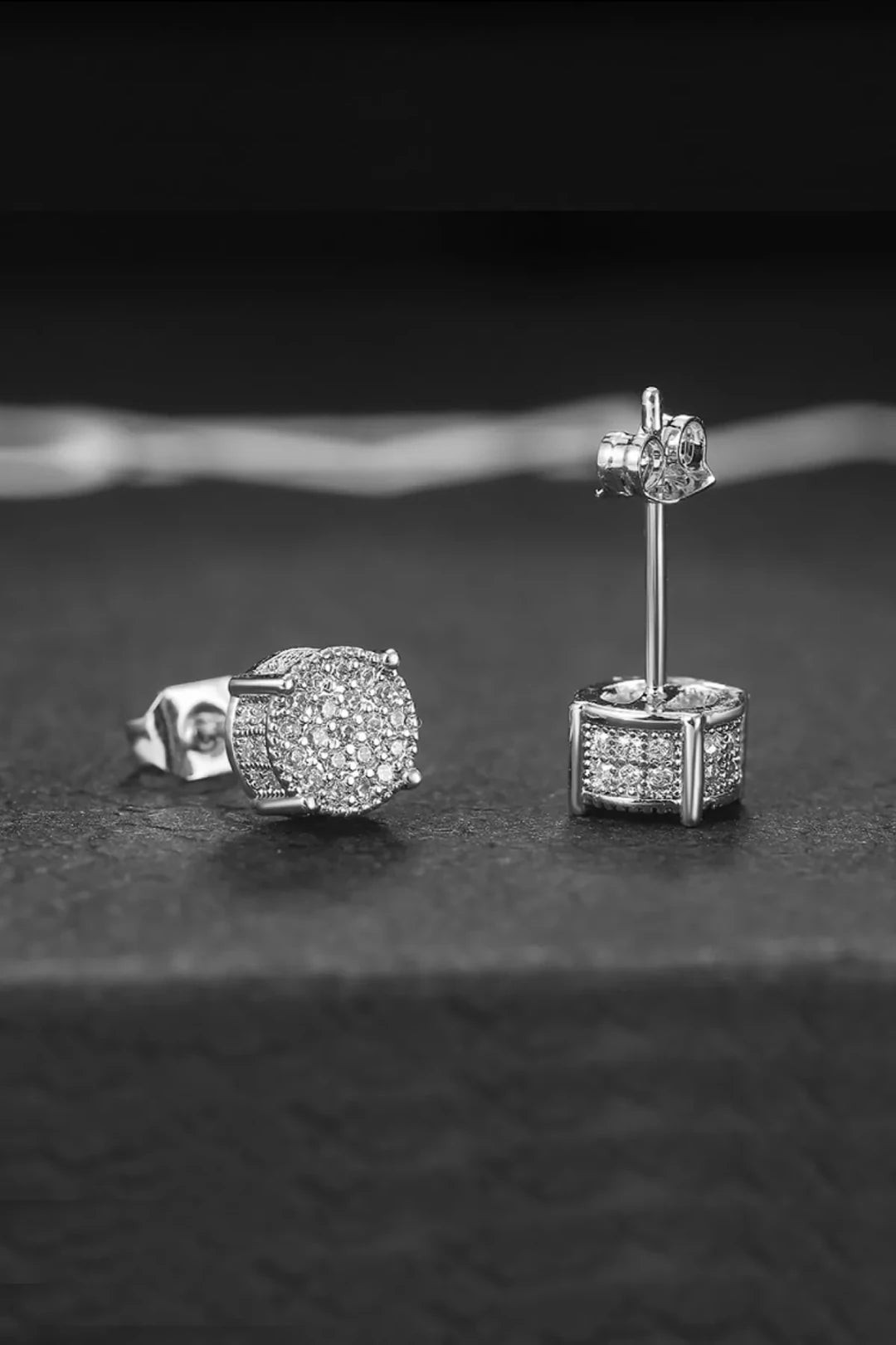 Iced Out Earring Unisex Küpe en15by Silver