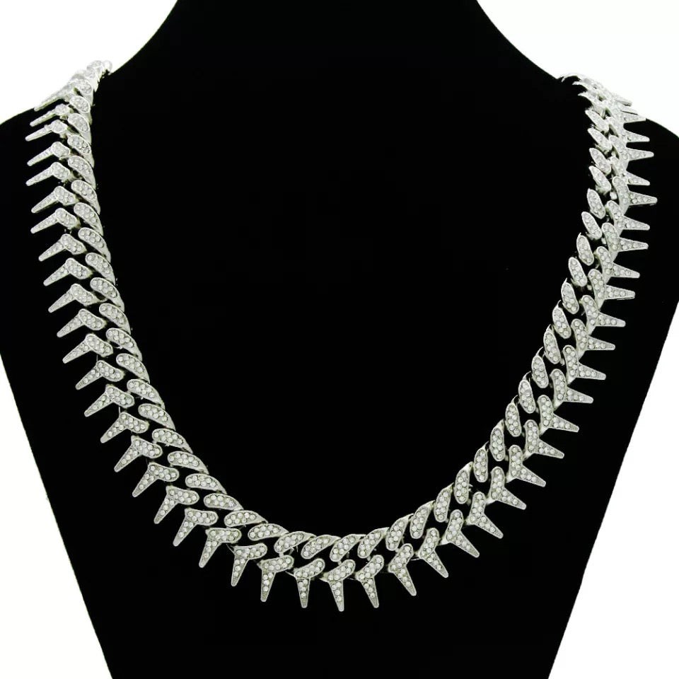 Silver Prickly Cuban Chain