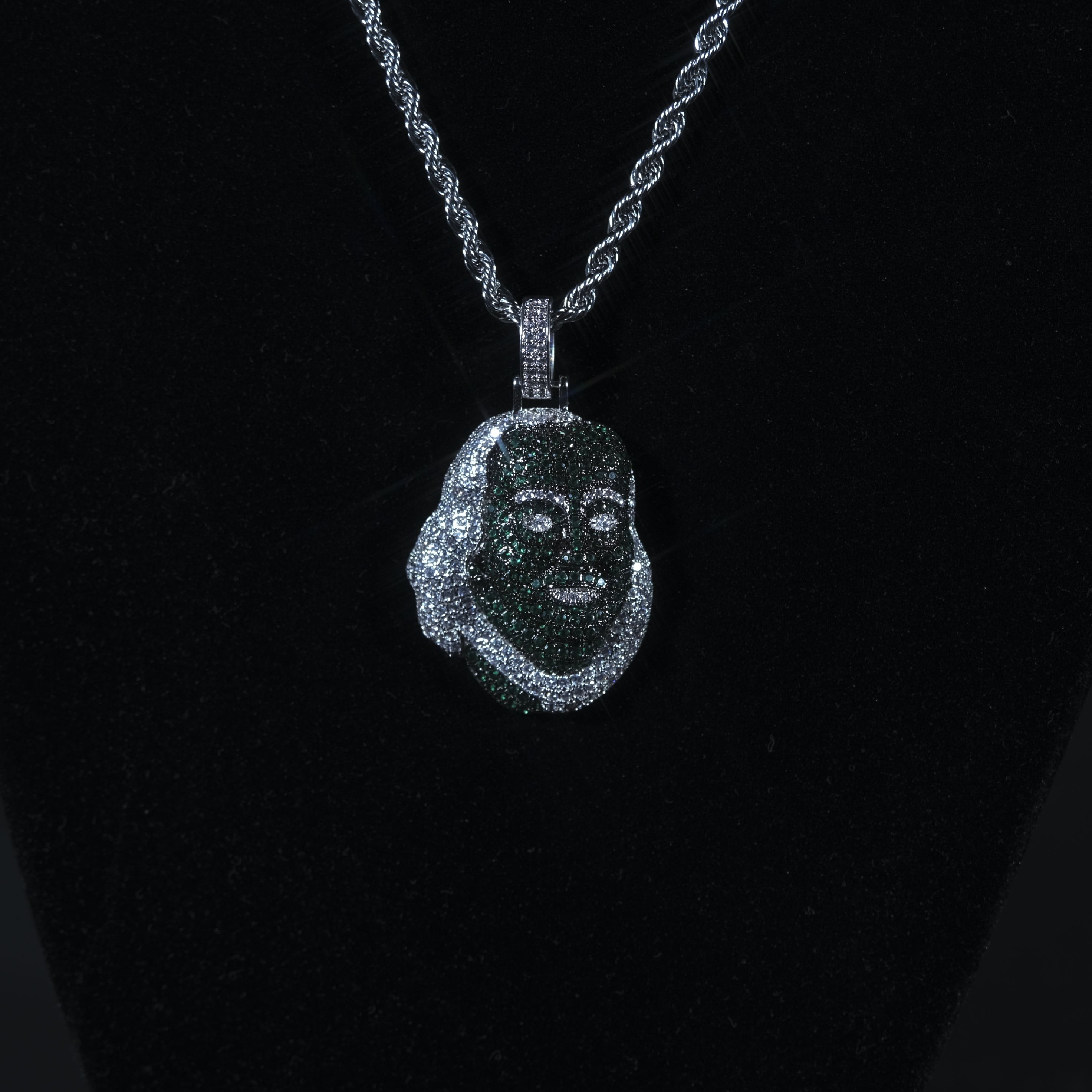 Iced Out Benjamin Pendant Silver