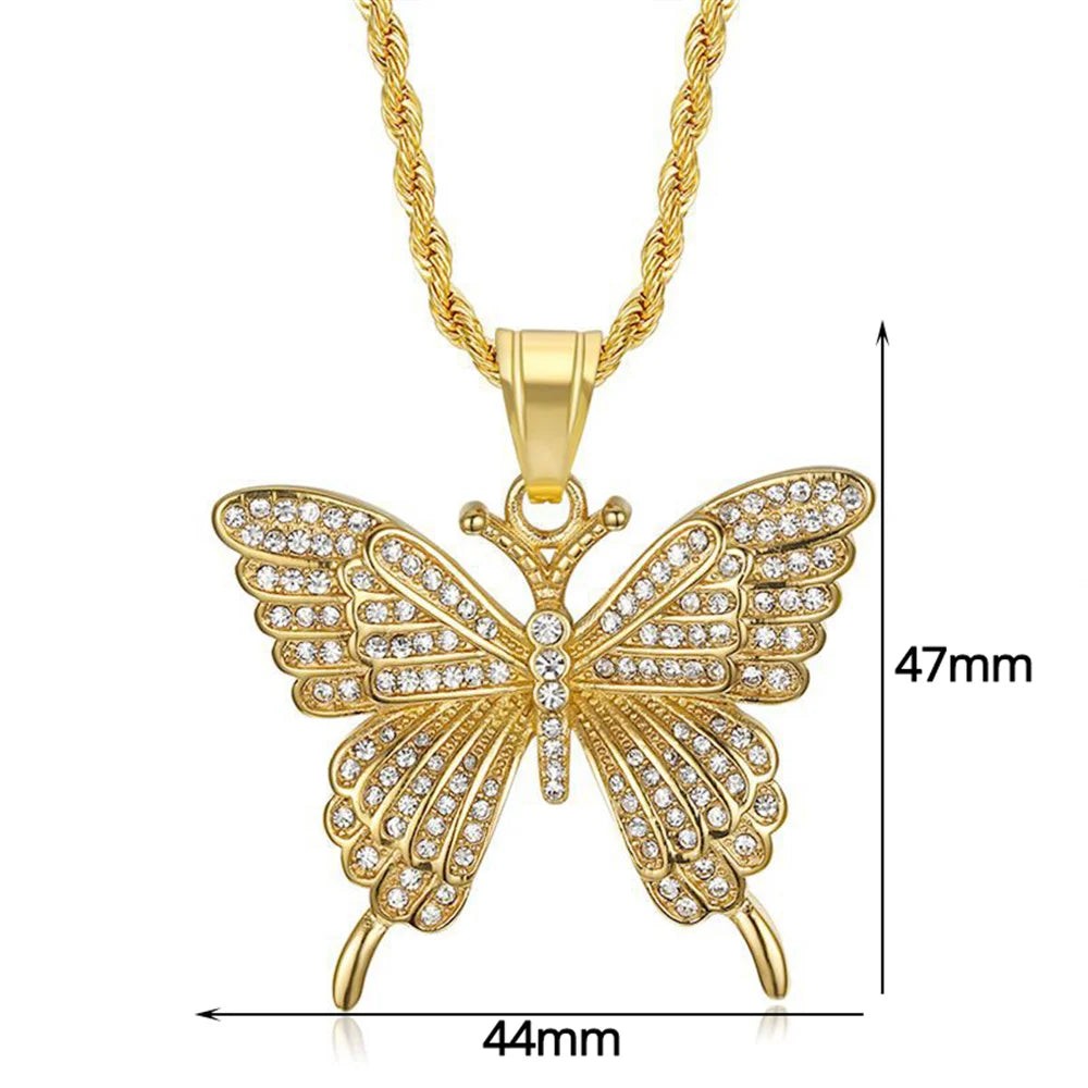 Gold Kelebek Kolye Butterfly Pendant