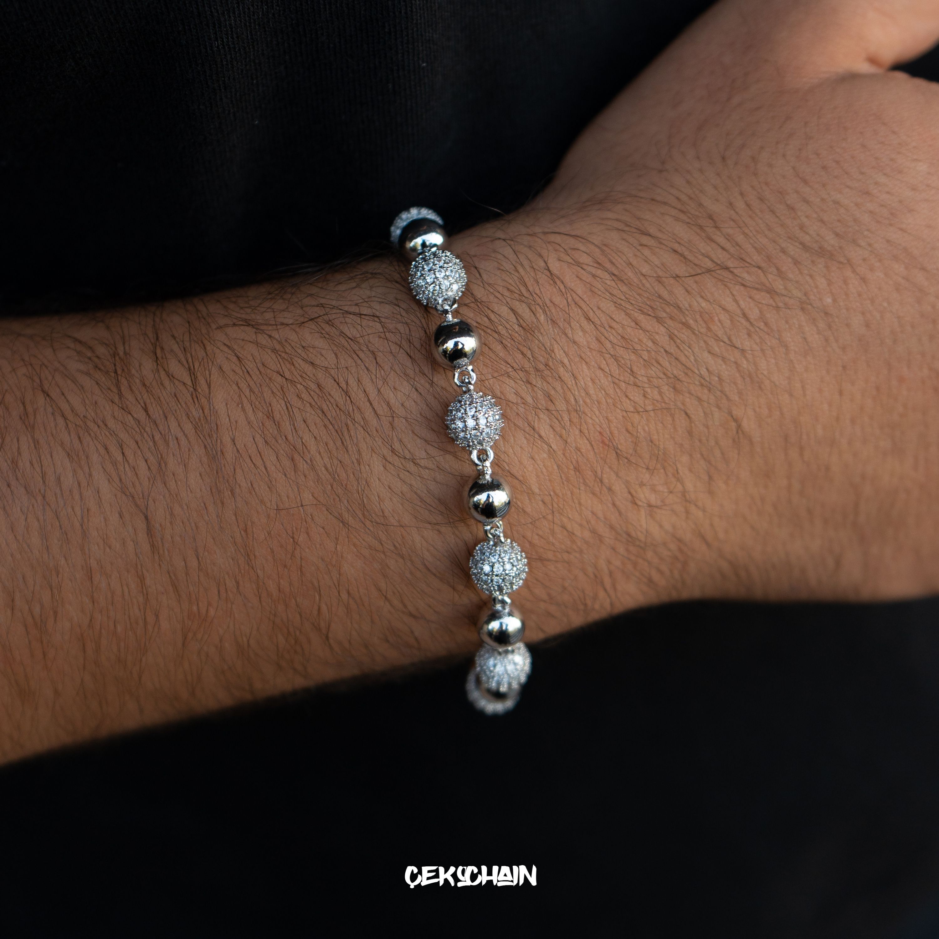 Iced Bubble Bracelet (18K White Gold Plated)