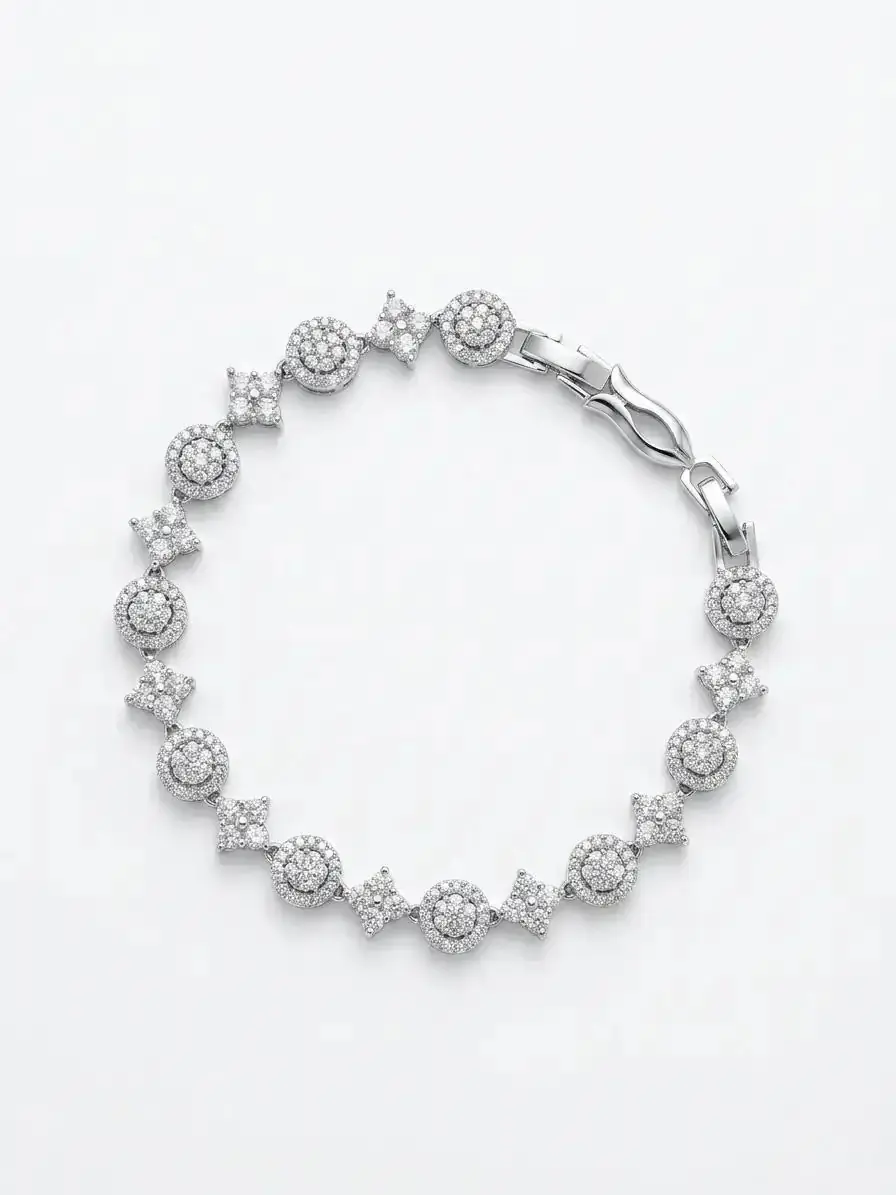 Iced Out Oval Square Cut Bracelet | Çeko Chain