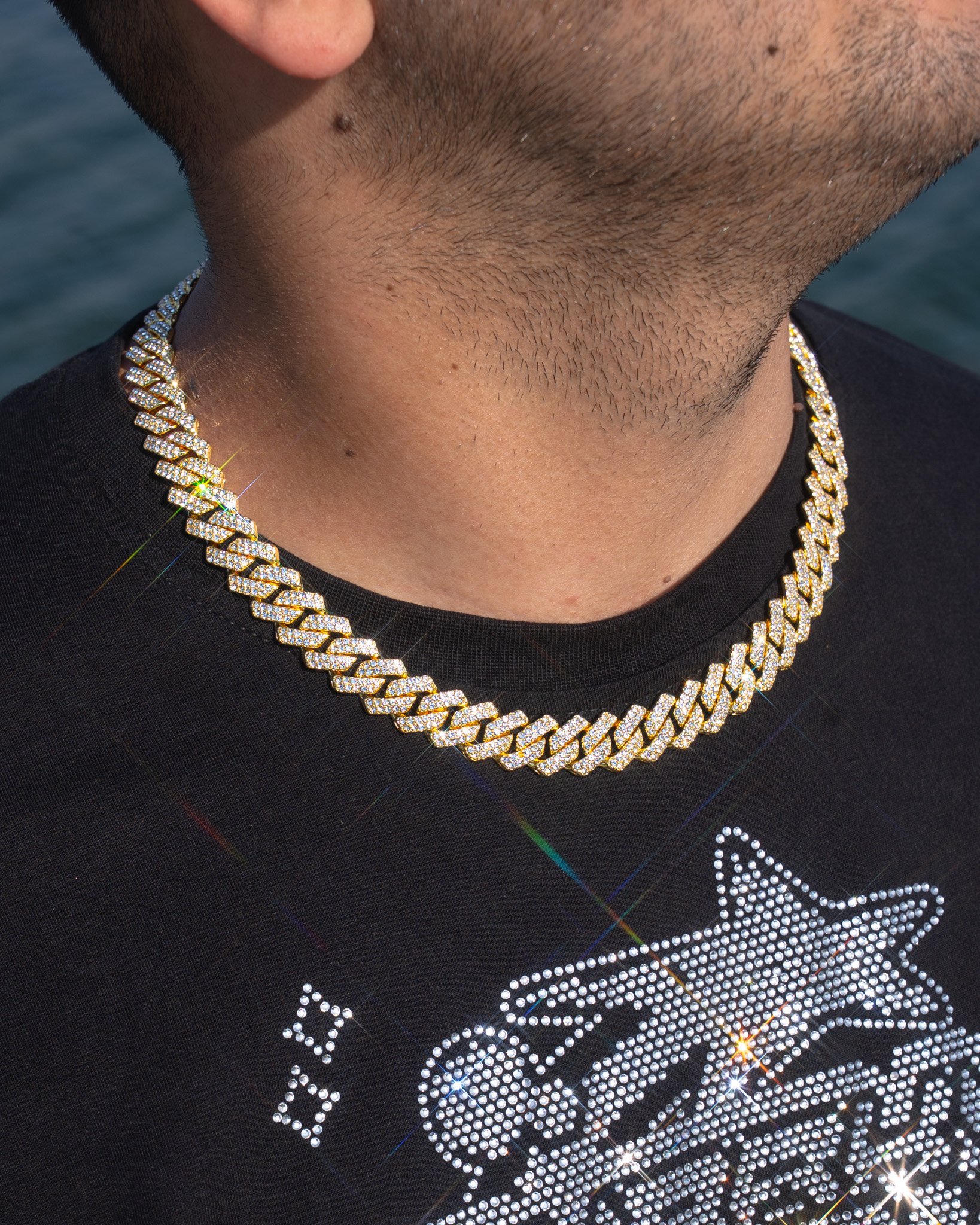 14mm Prong Chain Gold
