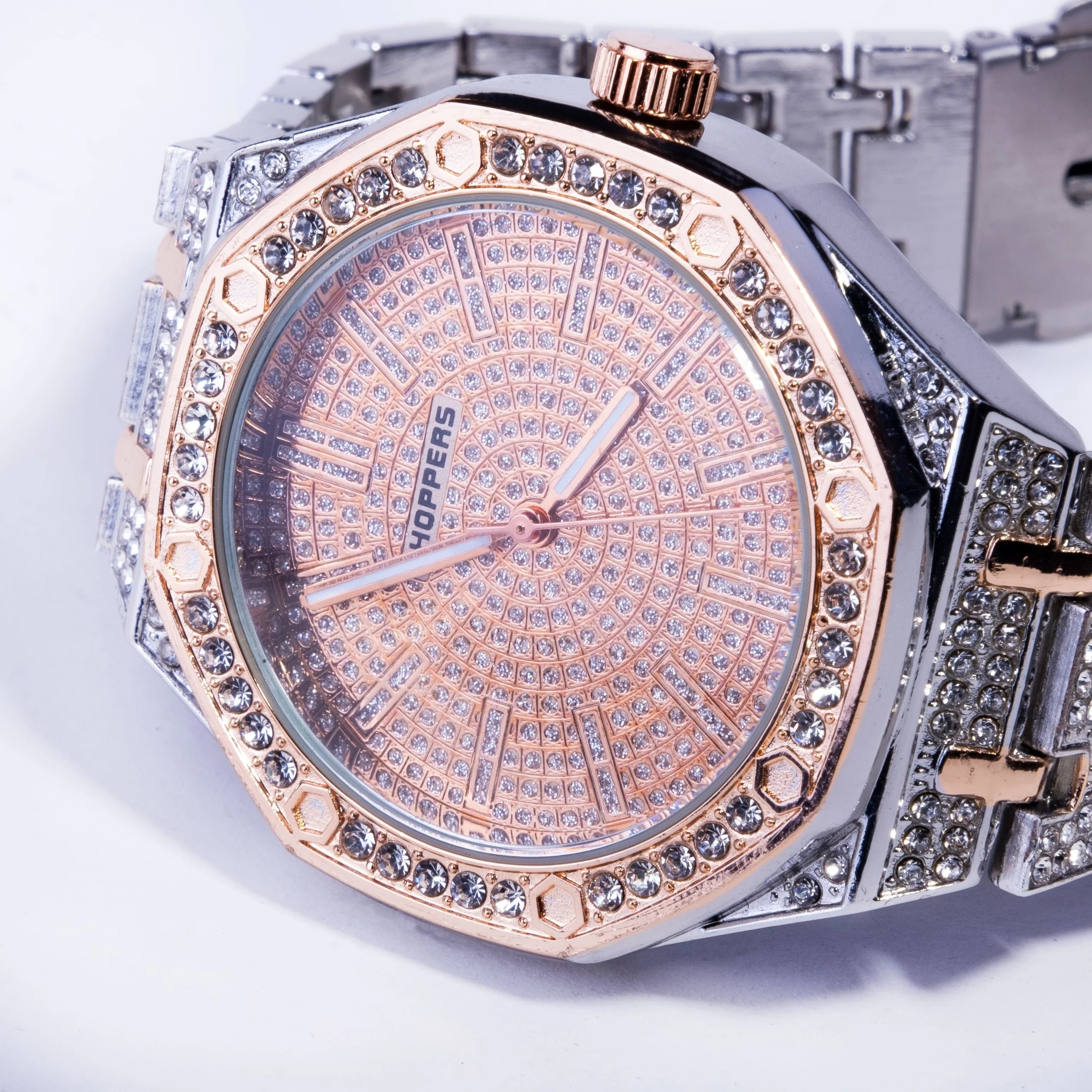 Choopers Iced Out Watch (Rose Silver)