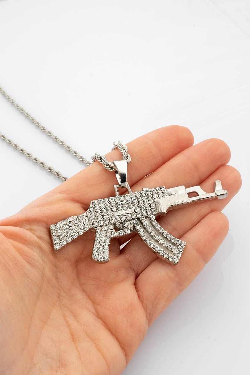 Iced Out Ak47 Pendant