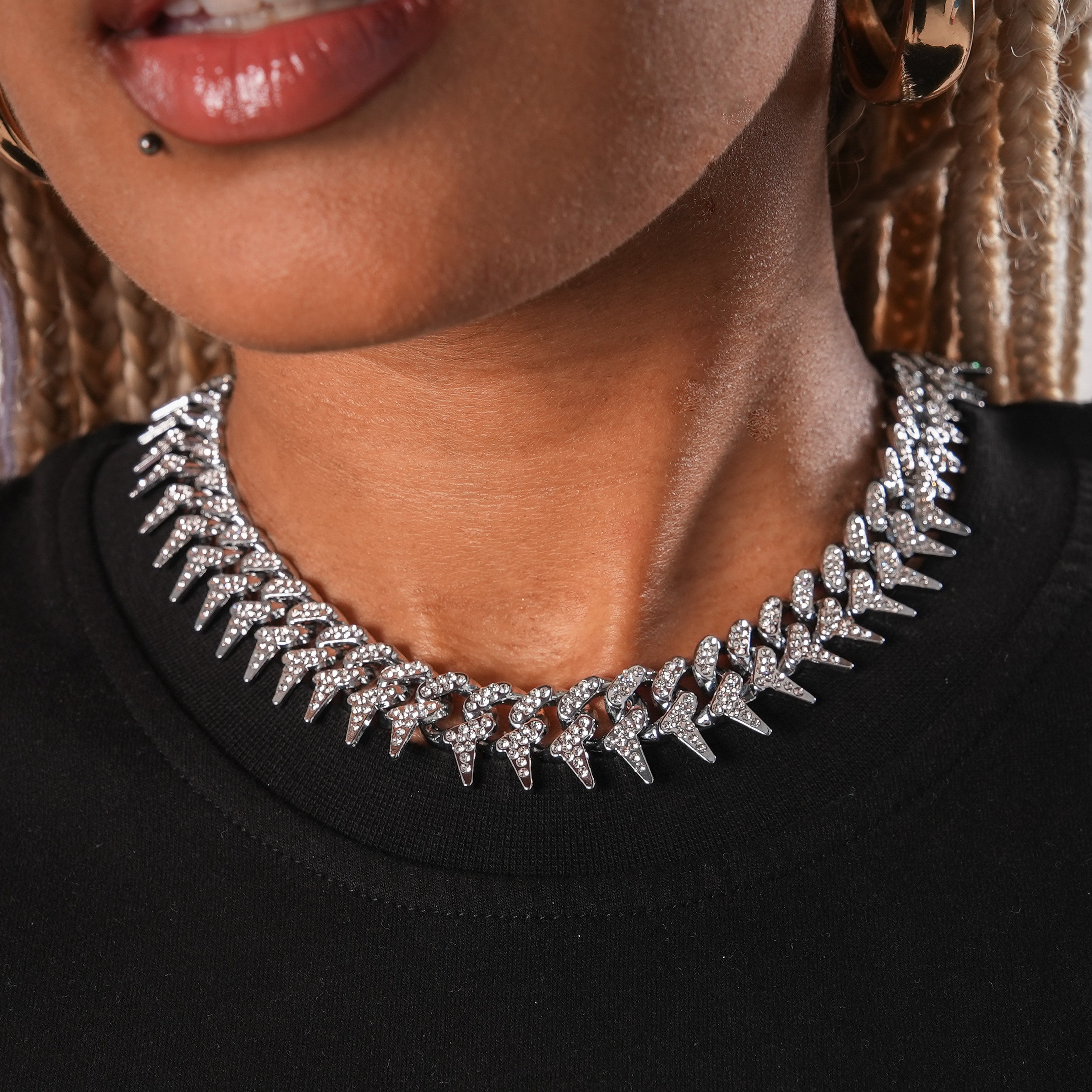 Silver Prickly Cuban Chain