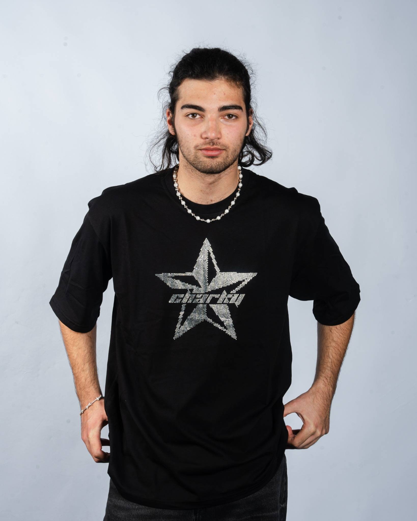 Star Logo Rhinestone Oversize Tee RS1