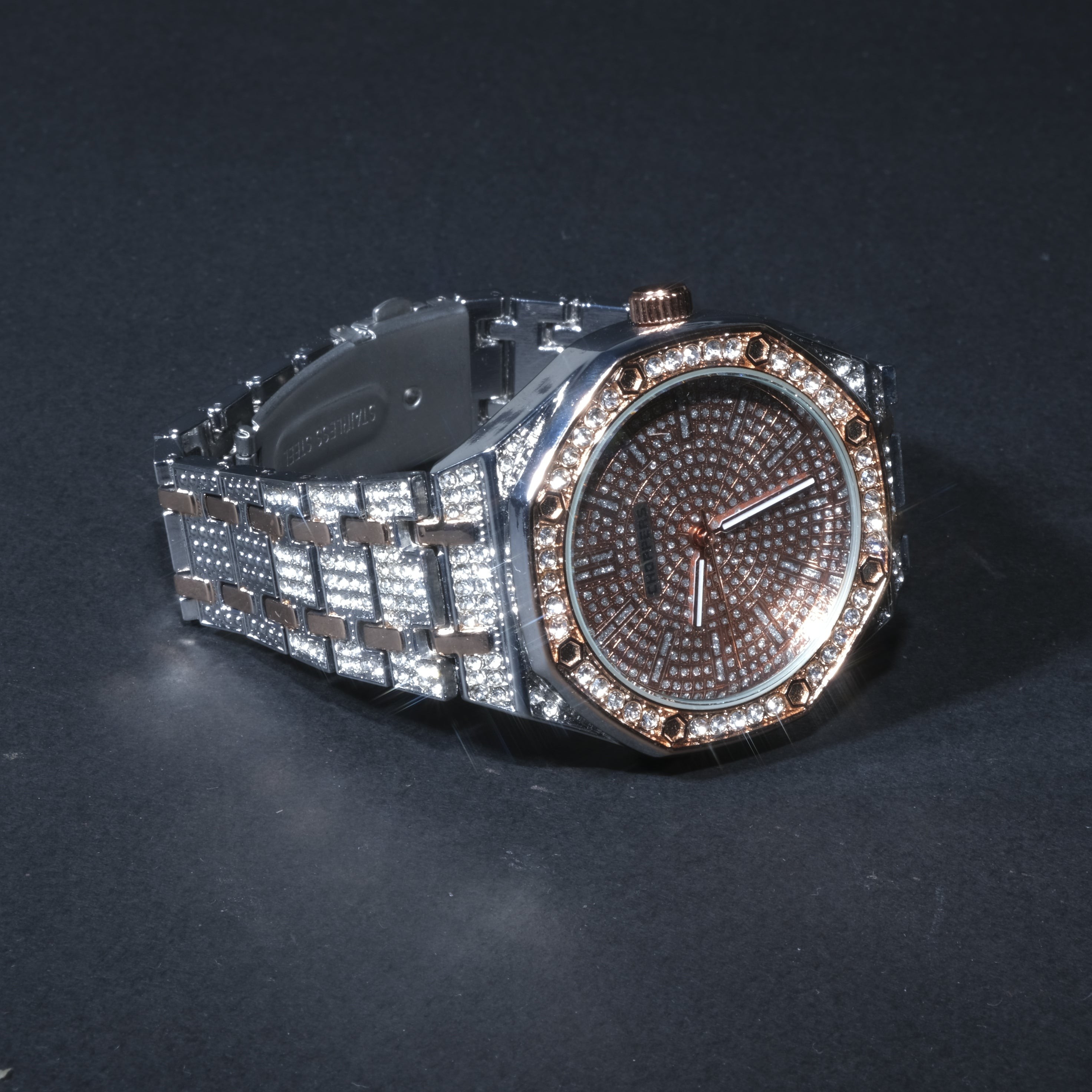 Choopers Iced Out Watch (Rose Silver)