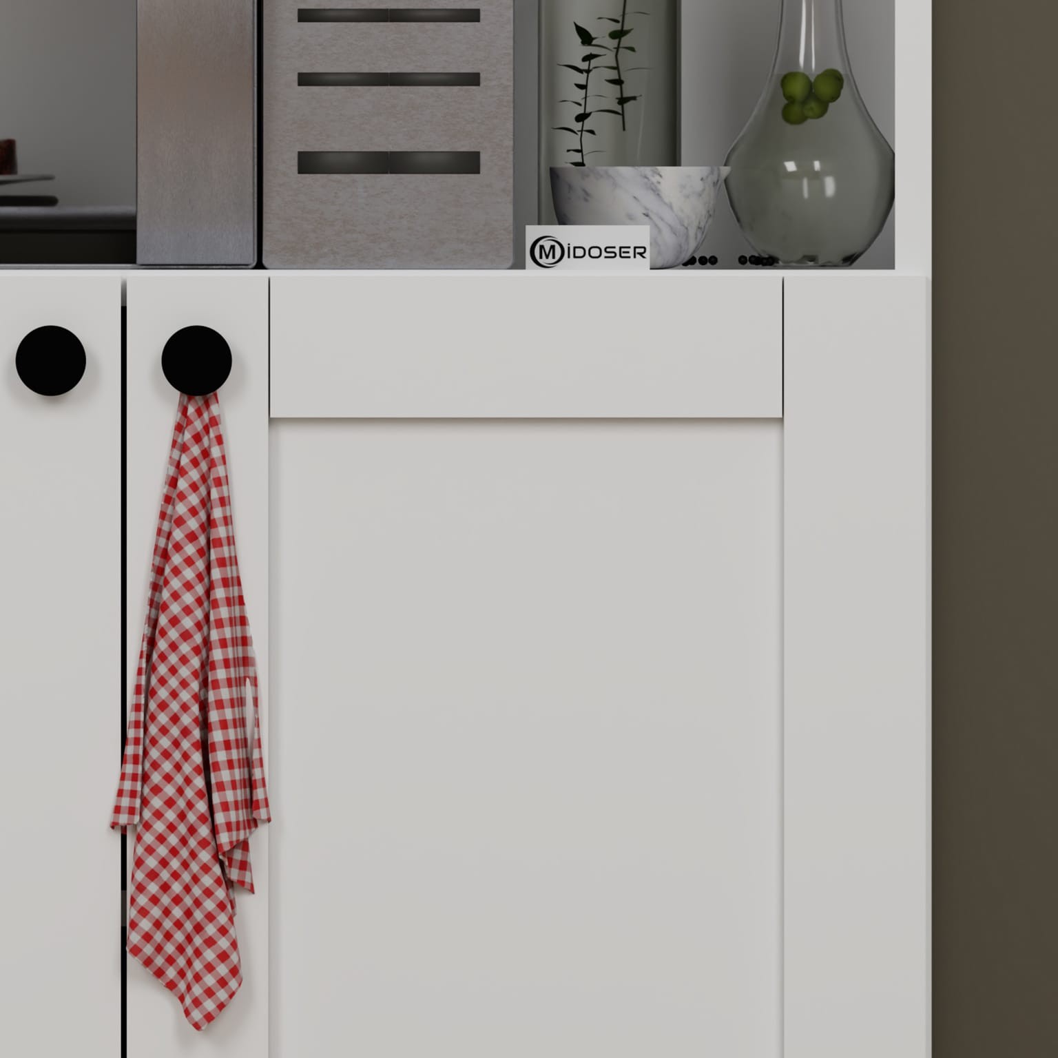 Lucas 4 Kapaklı Çok Amaçlı Dolap, Çok Amaçlı Banyo, Mutfak Ve Mikrodalga Fırın Dolabı - Beyaz