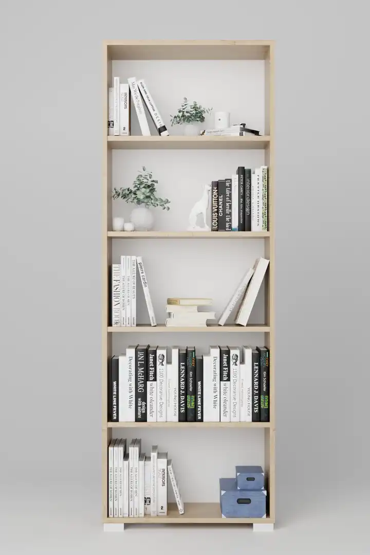 Lucas Serisi Safir Meşe 5 Raflı Kitaplık