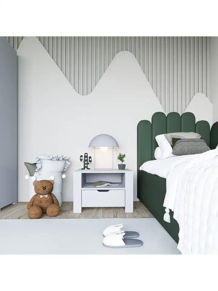 Duru Komodin Çekmeceli - Mat Beyaz