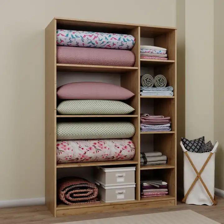 Lucas 3 Kapılı Yüklük, Yorgan, Yastık Dolabı - Safir Meşe