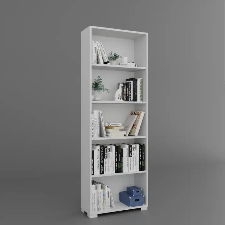 Lucas Serisi Mat Beyaz 5 Raflı Kitaplık