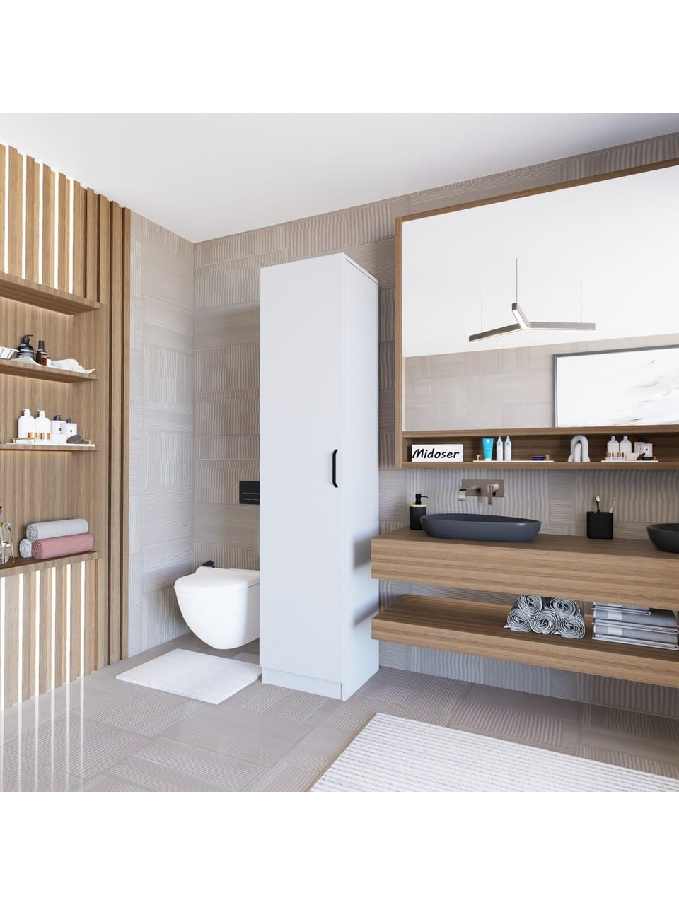 Yaman Mat Beyaz Tek Kapaklı 4 Raflı Çok Amaçlı Mutfak Kiler ve Banyo Dolabı