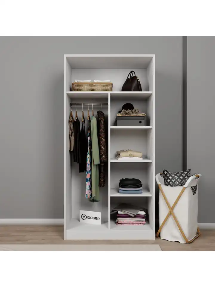 Lucas 2 Kapaklı Elbise Dolabı Ve Çok Amaçlı Dolap - Mat Beyaz