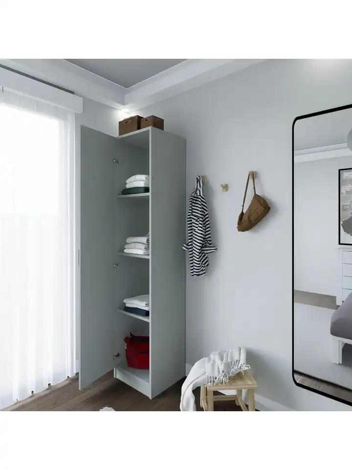 Yaman Tek Kapaklı 4 Raflı Çok Amaçlı Mutfak Kiler Ve Banyo Dolabı - Luna