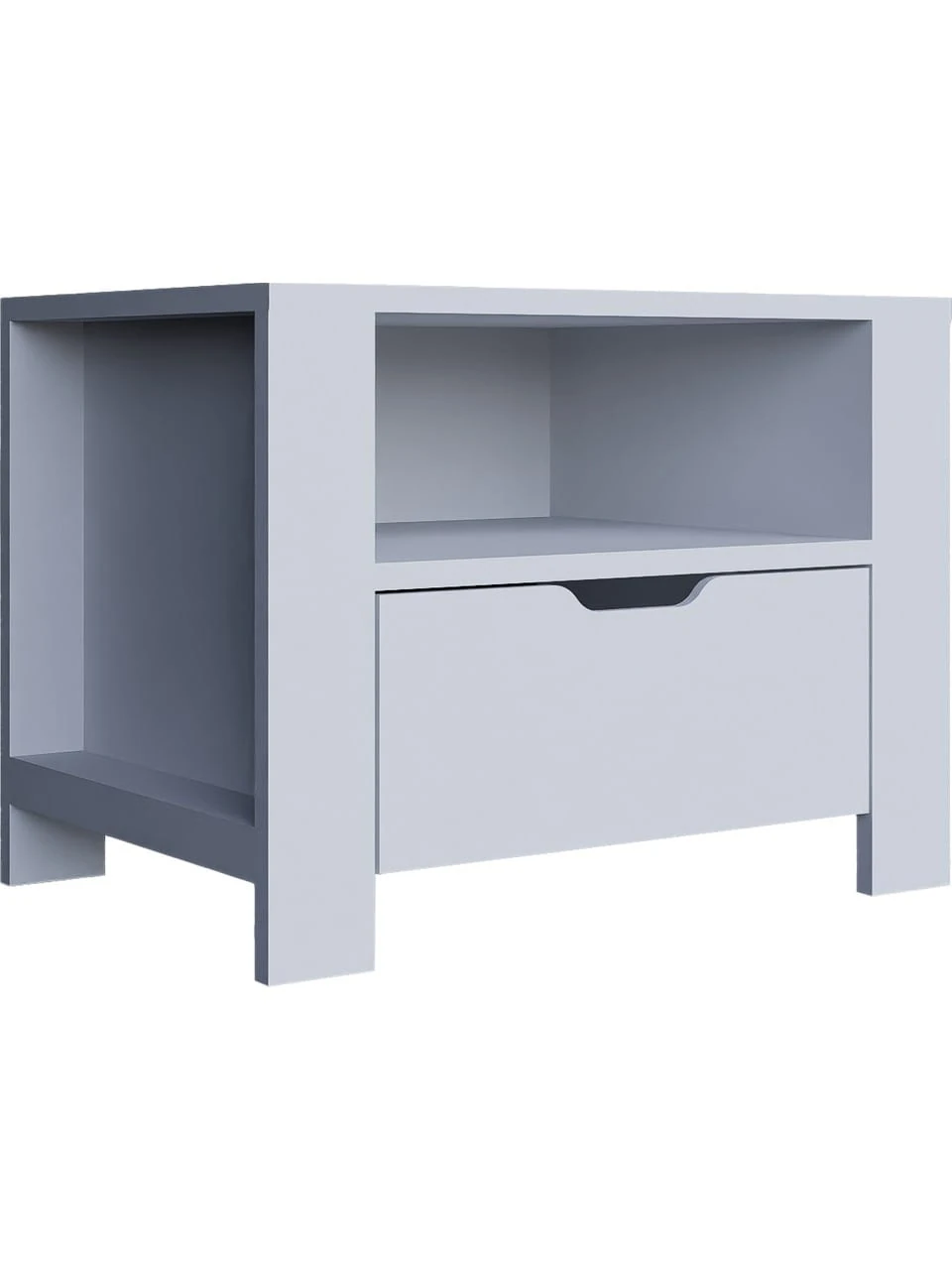 Duru Komodin Çekmeceli - Mat Beyaz