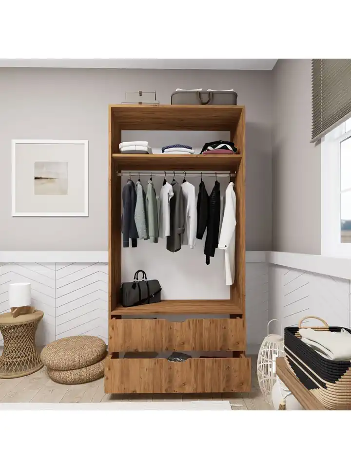 Atlas 2 Kapılı 2 Çekmeceli Çok Amaçlı Gardırop