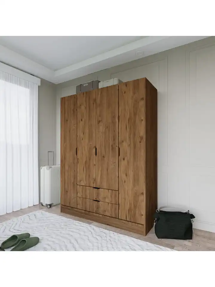 Atlas 4 Kapılı 2 Çekmeceli Gardırop