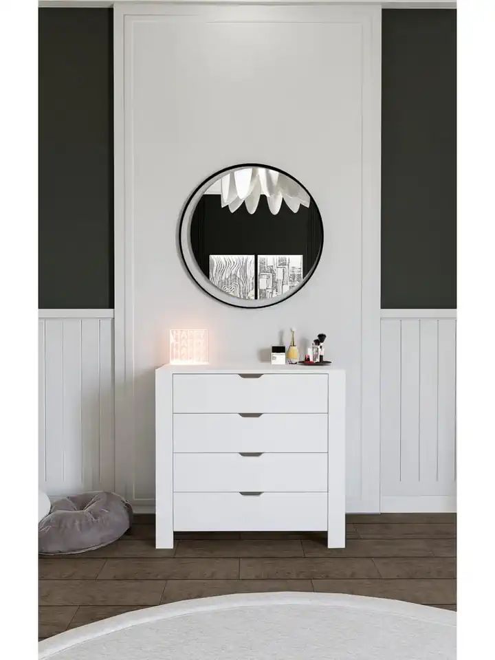 Duru Beyaz 4 Çekmeceli Şifonyer