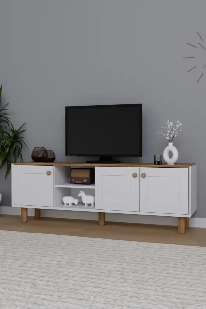 Bohem Serisi Garden Meşe - Beyaz Tv Ünitesi