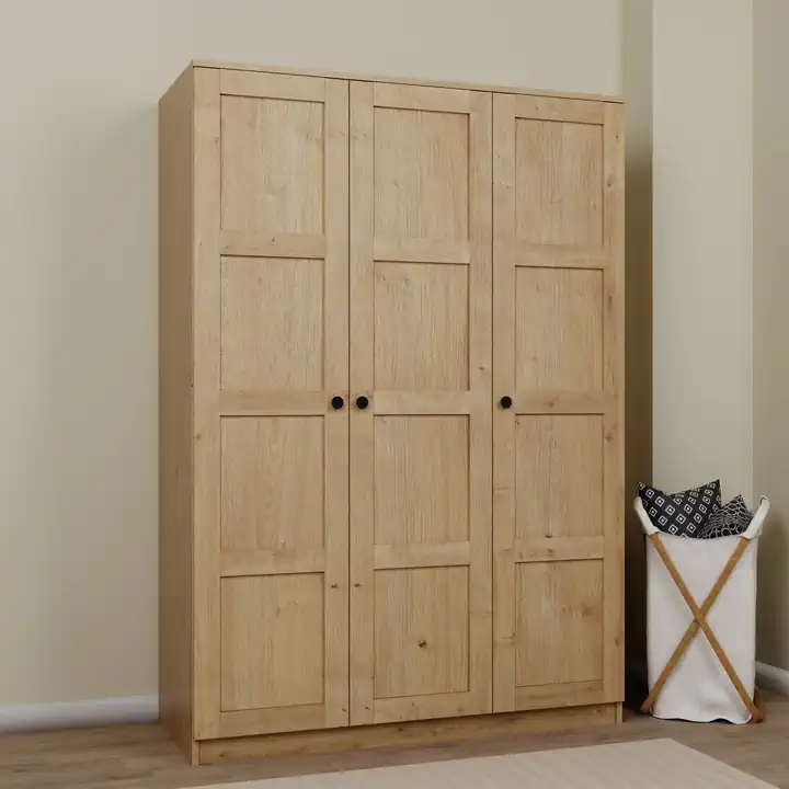 Lucas 3 Kapılı Yüklük, Yorgan, Yastık Dolabı - Safir Meşe