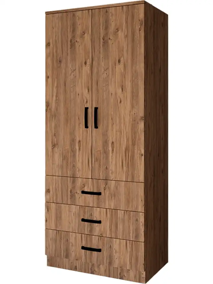 Easy Atlantik Çam 2 Kapılı 3 Çekmeceli Gardırop