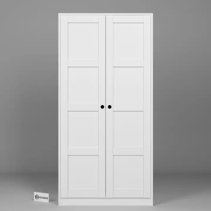 Lucas 6 Kapaklı 10 Raflı Elbise Dolabı - Gardırop Seti Beyaz 282 Cm