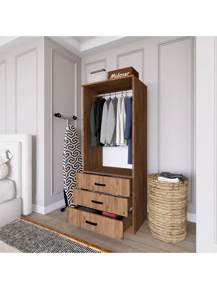 Easy Atlantik Çam 2 Kapılı 3 Çekmeceli Gardırop