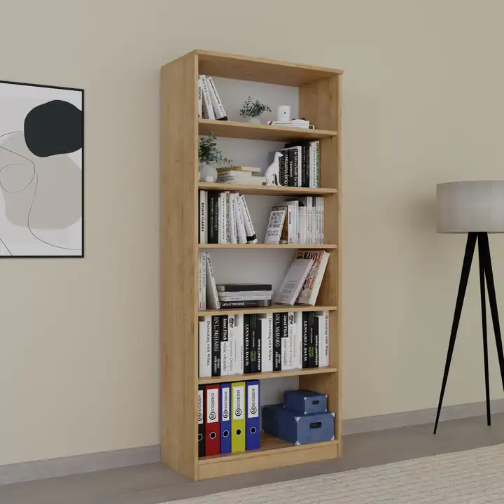 Lucas Cam Kapaklı Vitrin - Büfe - Kitaplık ve Çok Amaçlı Dolap ( AYARLANABİLİR RAF ) Ceviz - Meşe