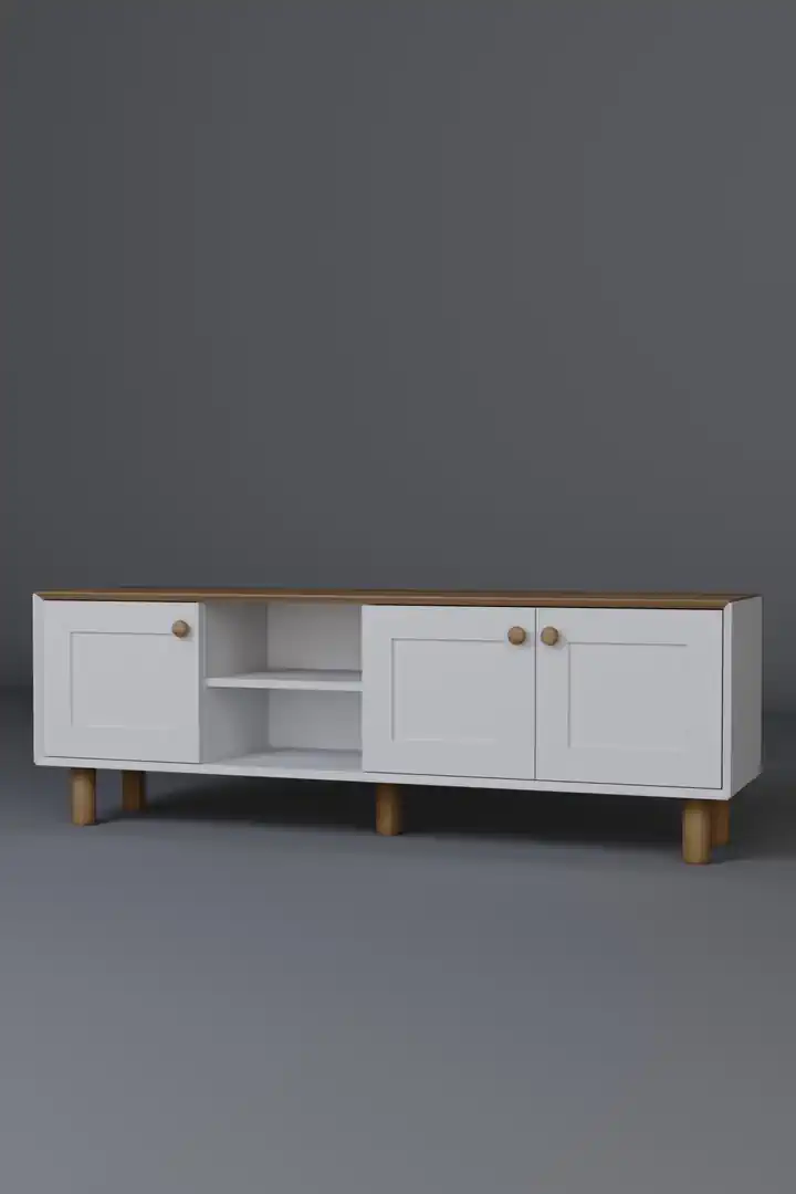 Bohem Serisi Garden Meşe - Beyaz Tv Ünitesi