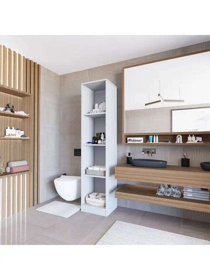 Yaman Mat Beyaz Tek Kapaklı 4 Raflı Çok Amaçlı Mutfak Kiler ve Banyo Dolabı