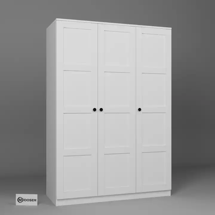 Lucas 3 Kapılı Yüklük, Yorgan, Yastık Dolabı - Mat Beyaz