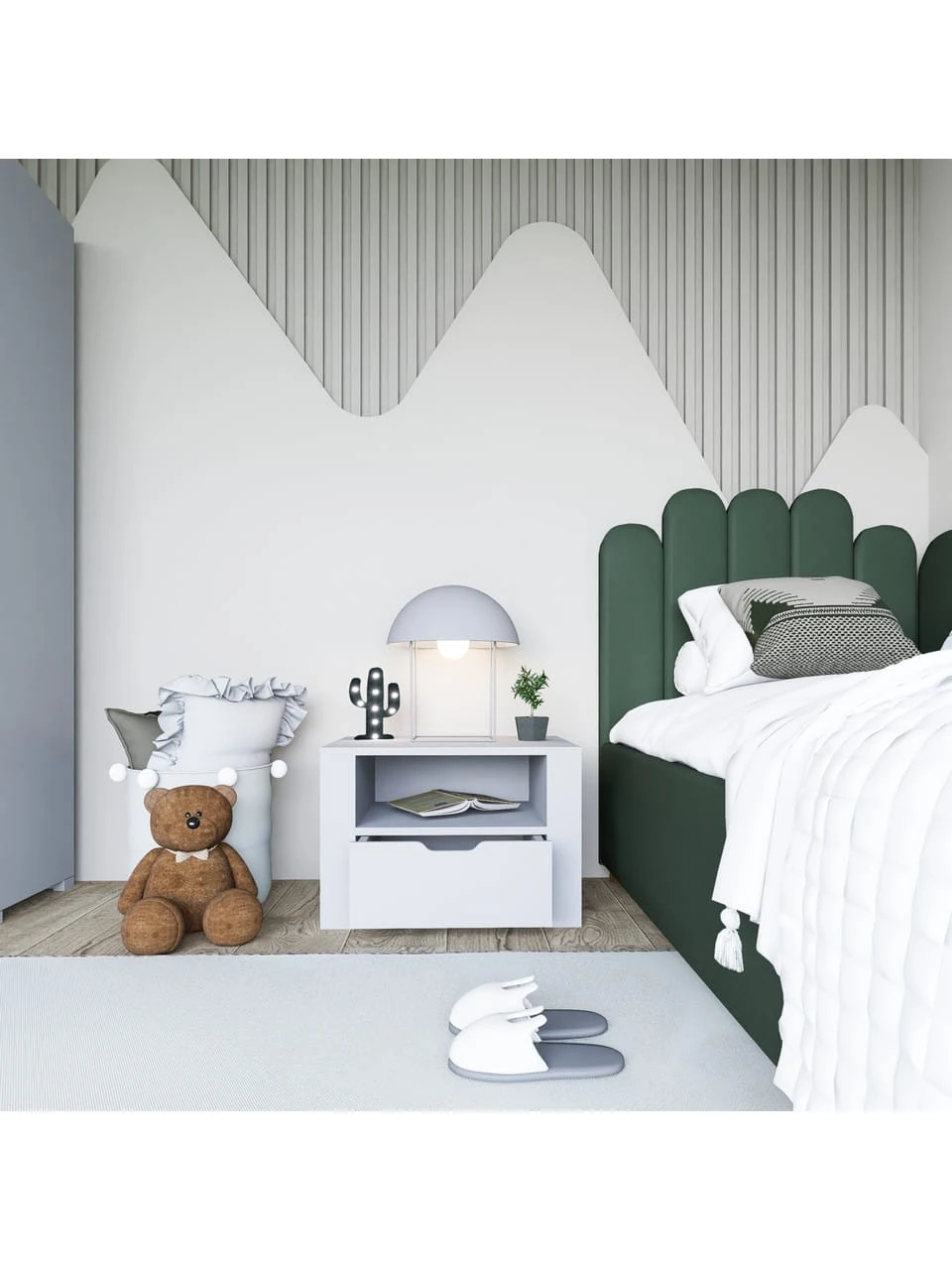 Duru Komodin Çekmeceli - Mat Beyaz