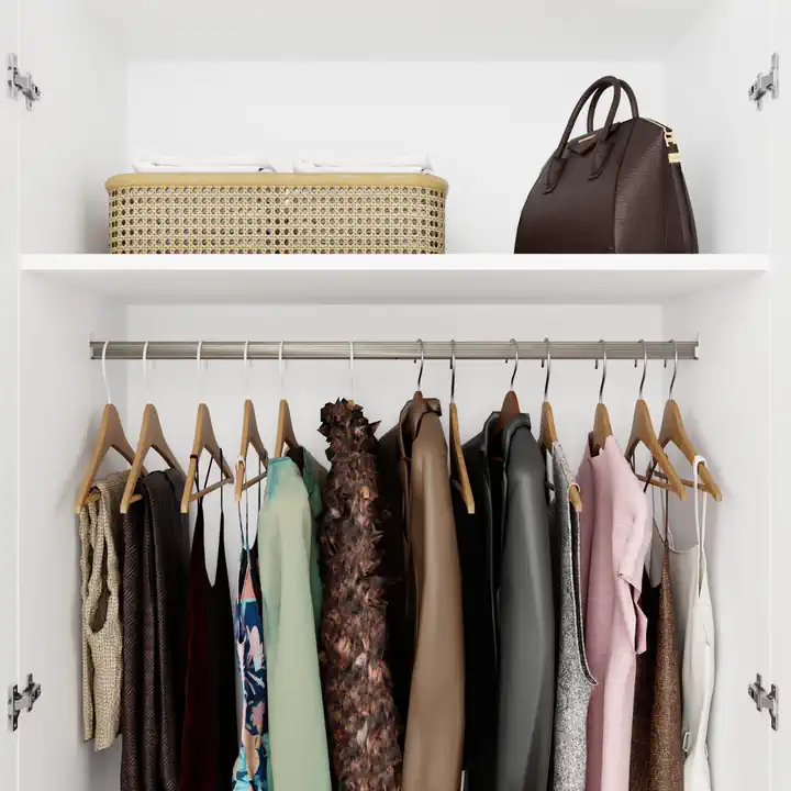 Lucas 6 Kapaklı,15 Raf Bölmeli Yüklük & Askılıklı Geniş Elbise Dolabı-Gardırop Beyaz 190x270 cm