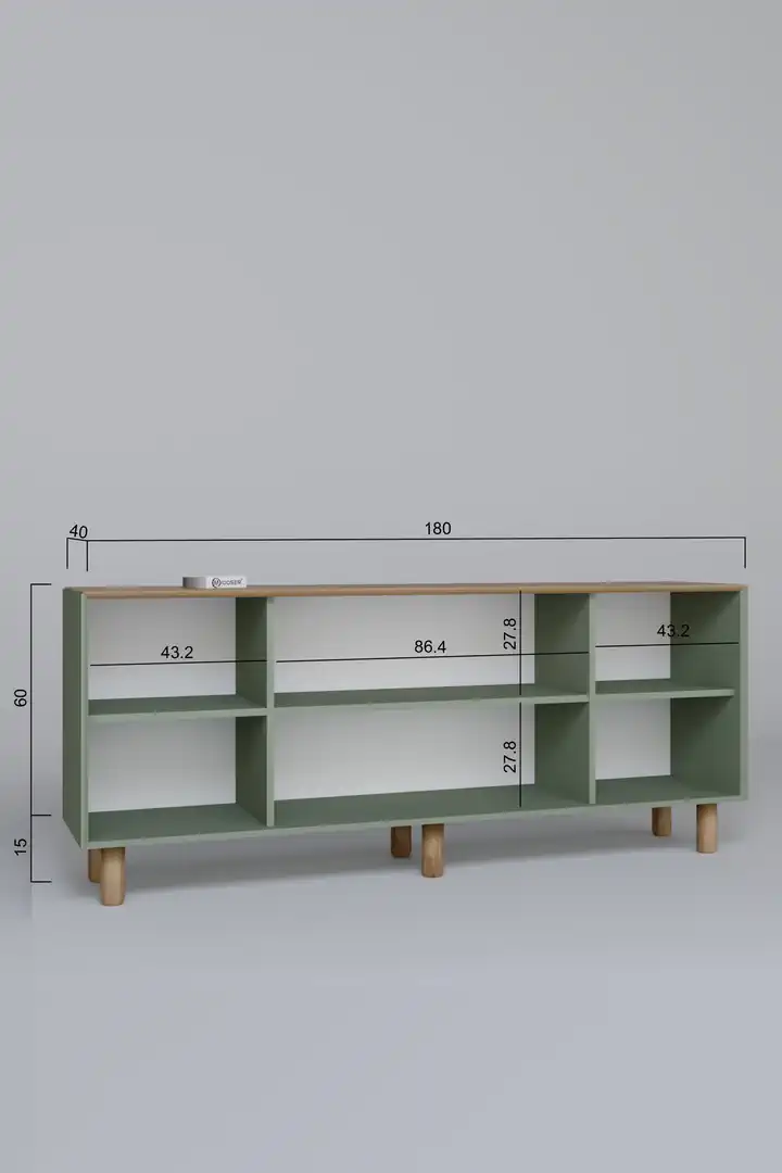 Bohem Serisi Natura 2 Kapak Pvc Hasır Desen Yeşil Konsol