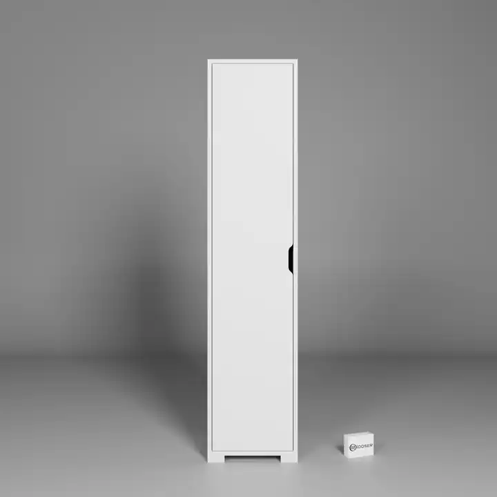 Duru 40 Cm Mat Beyaz 5 Raflı Kiler Tek Kapılı Banyo Ve Elbise Dolabı - Gardırop