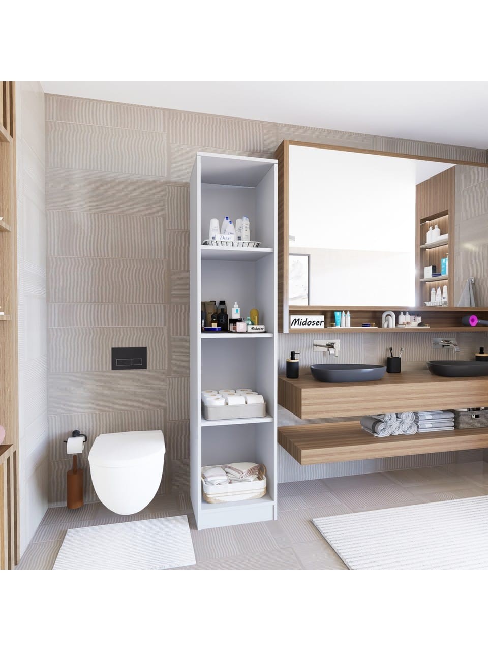 Yaman Mat Beyaz Tek Kapaklı 4 Raflı Çok Amaçlı Mutfak Kiler ve Banyo Dolabı