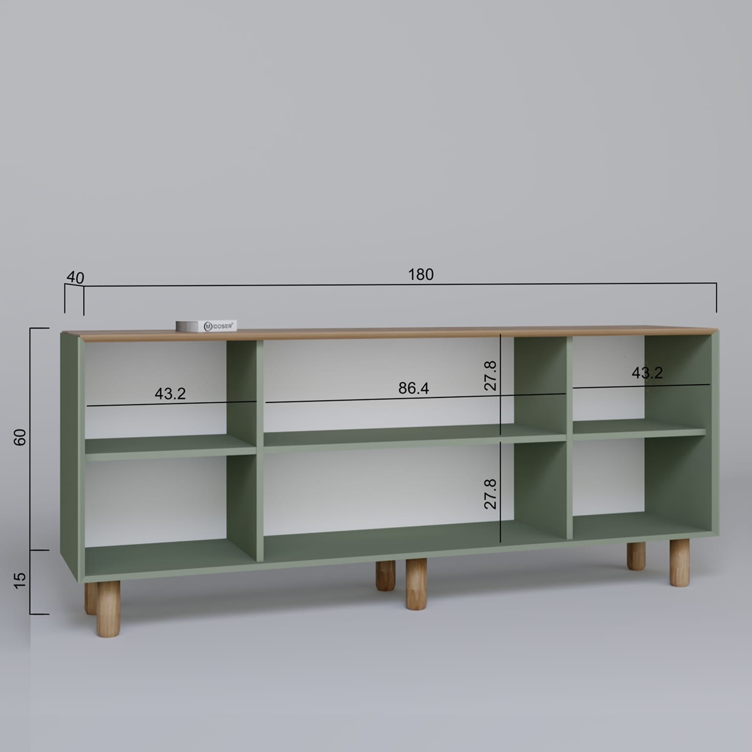 Bohem Serisi Natura 2 Kapak Pvc Hasır Desen Yeşil Konsol