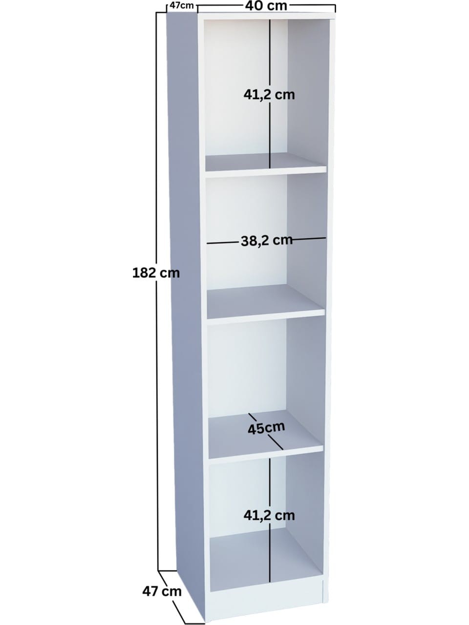 Yaman Mat Beyaz Tek Kapaklı 4 Raflı Çok Amaçlı Mutfak Kiler ve Banyo Dolabı
