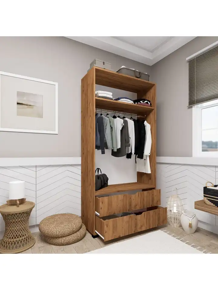 Atlas 2 Kapılı 2 Çekmeceli Çok Amaçlı Gardırop