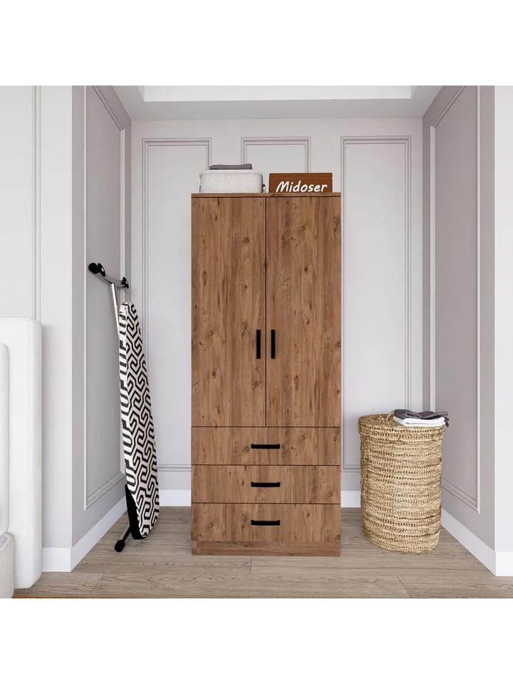 Easy Atlantik Çam 2 Kapılı 3 Çekmeceli Gardırop